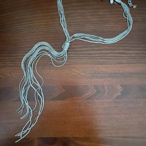 NWT Chico's Silvertone Knotted Rope Necklace